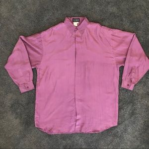 Only Stuff Button Down Shirt 100% Silk Vintage